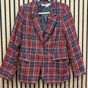 Women's Plaid Blazer Jacket